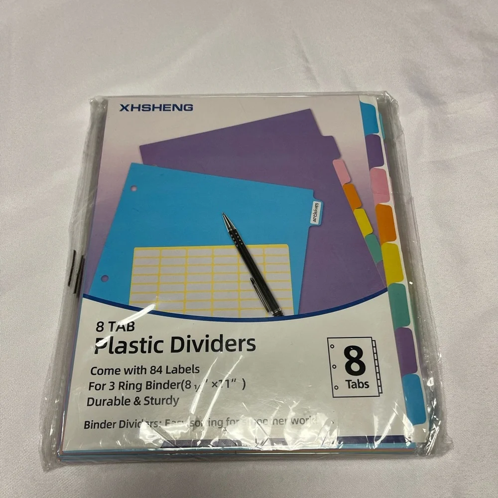 XHSHENG Plastic Dividers with 8 Tabs -84 Dividers and Labels